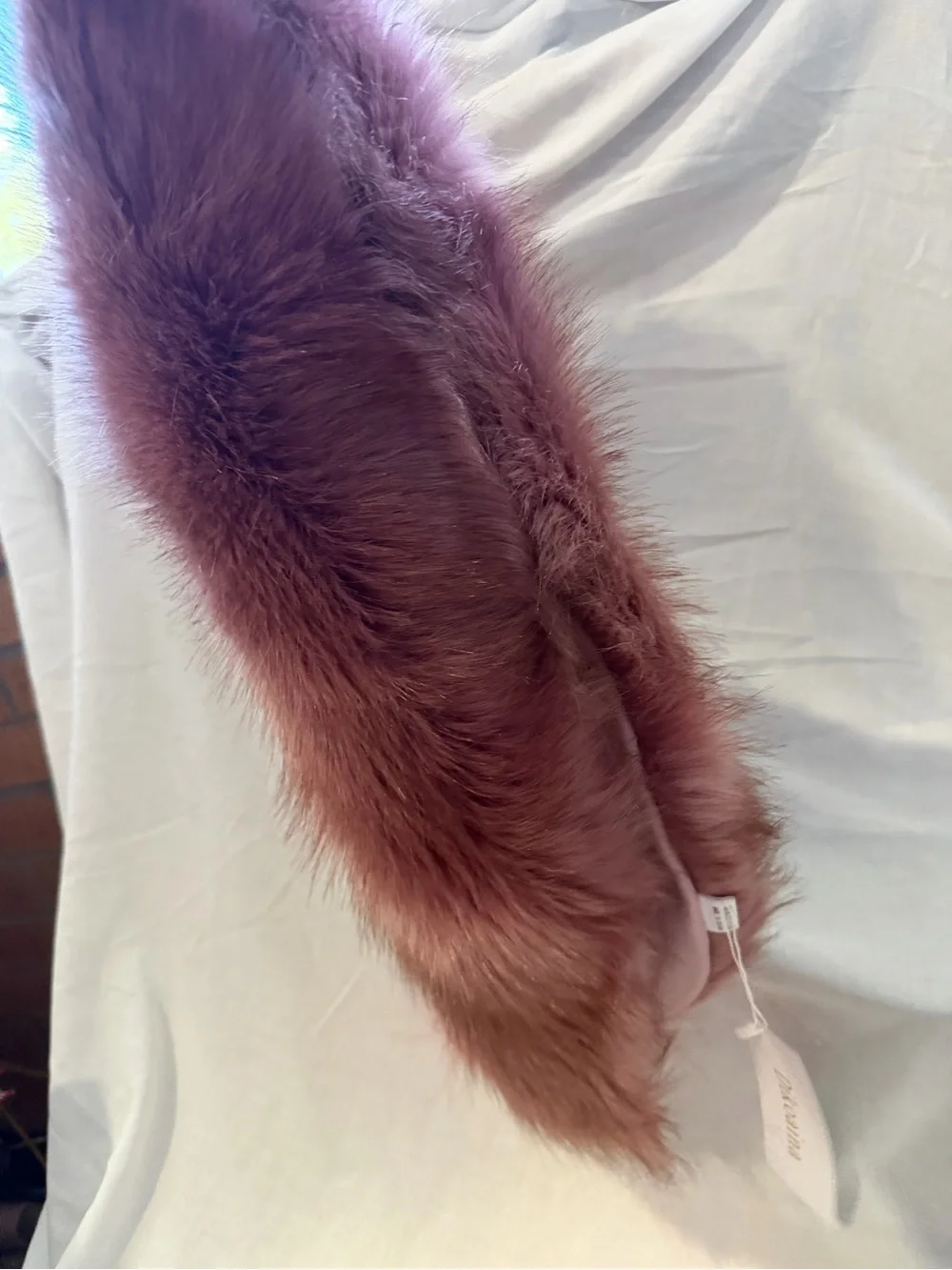Plush Faux Fur Scarf - Dusty Rose
